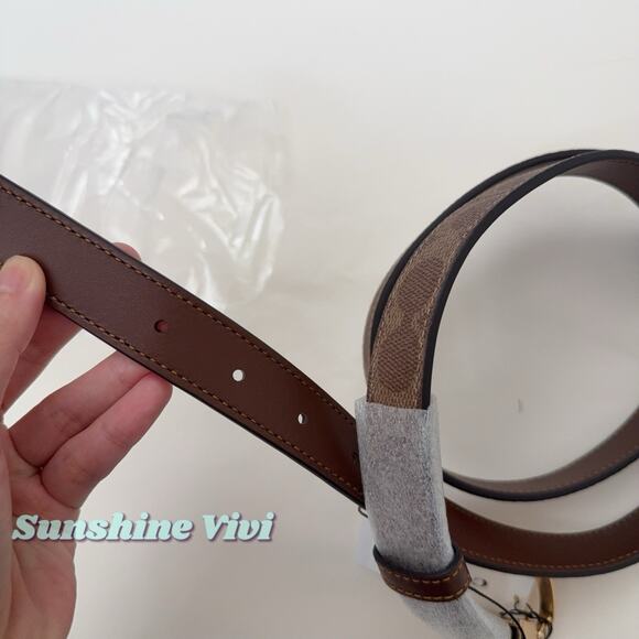 NWT Coach Signature Buckle Cut To Size Belt 25 Mm CZ196 Tan Brown